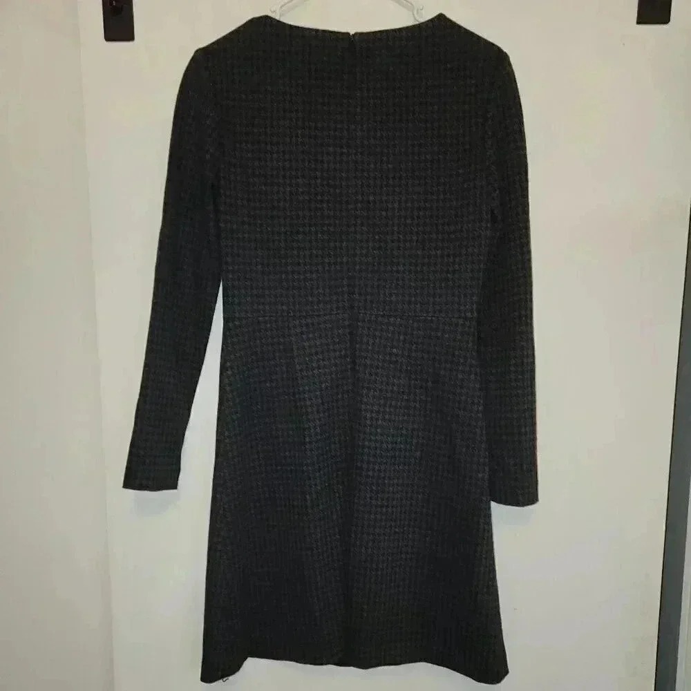 Theory Houndstooth Knit Dress Long Sleeve Career Casual Mini Size Unknown - Picture 6 of 12
